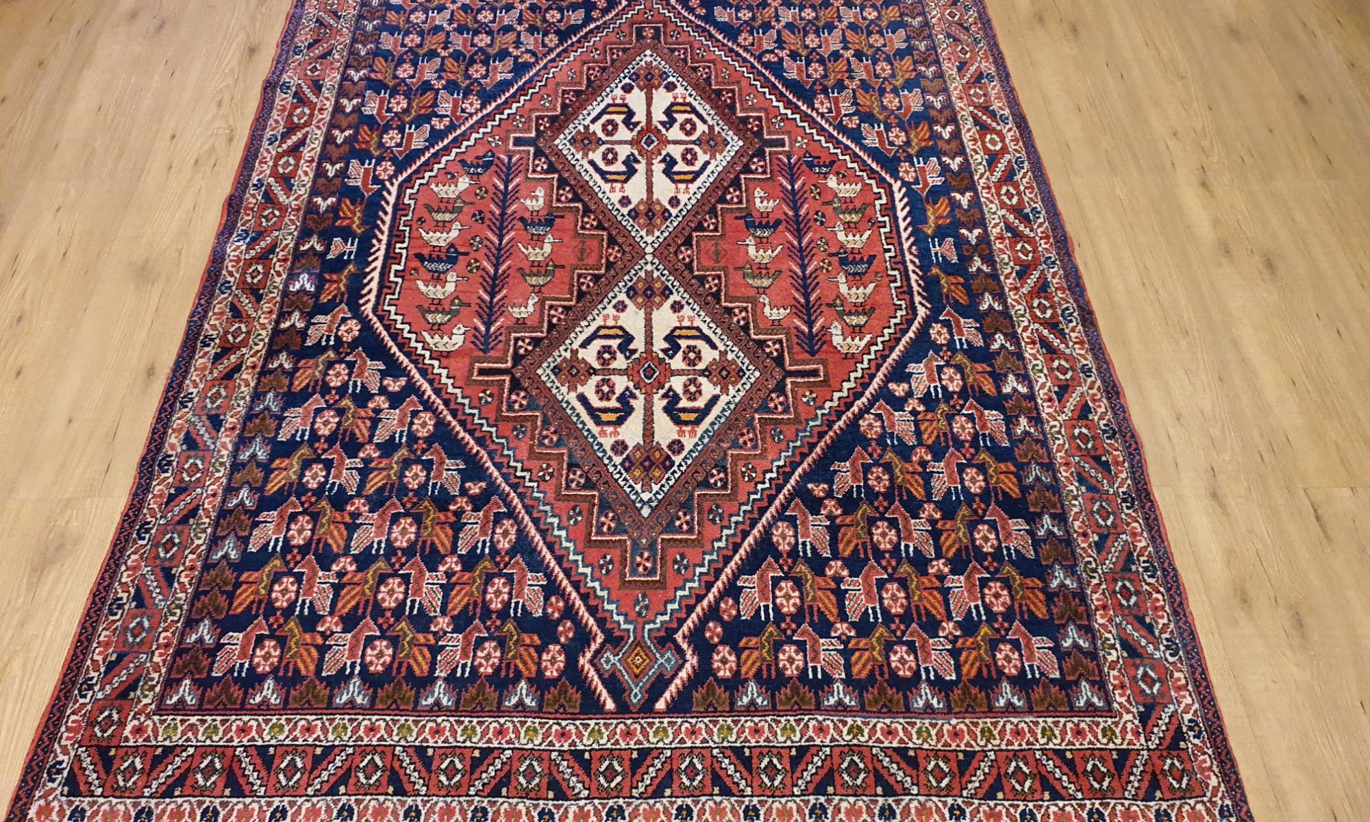 Kluisje Arbeid fantoom 200x150 vintage handgeknoopt perzisch tapijt afshar ID5371 - Vintage  Perzische en Oosterse Tapijten