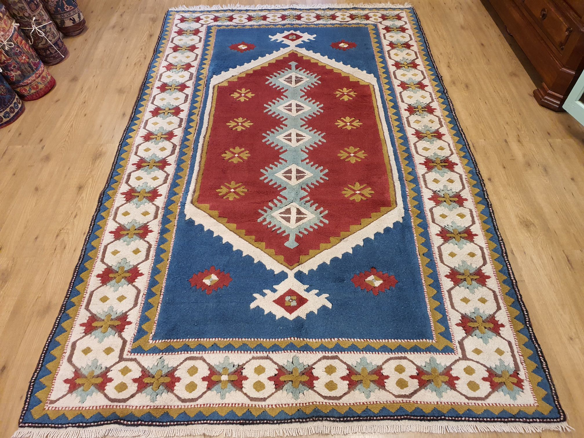 Machtigen Daarom zondaar 290x175 vintage handgeknoopt perzisch tapijt ID6442 - Vintage Perzische en Oosterse  Tapijten