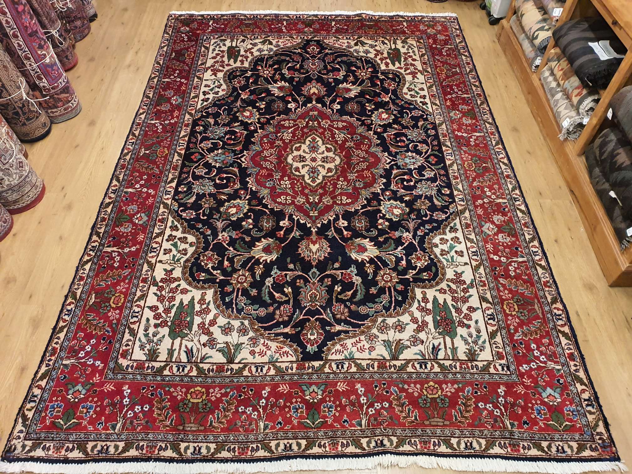 Integreren stopverf Bezet 333x224 vintage handgeknoopt perzisch tapijt tabriz ID12754 - Vintage  Perzische en Oosterse Tapijten
