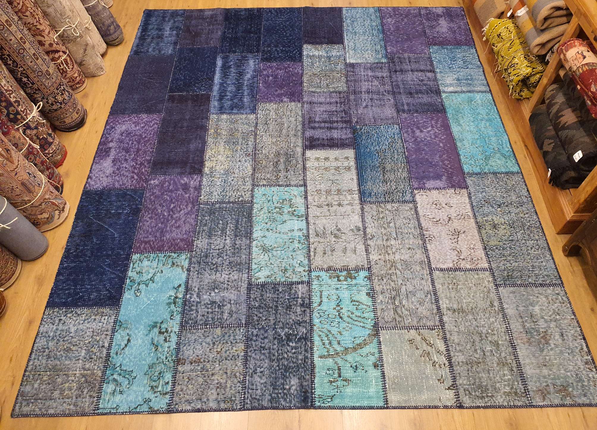 landheer wees gegroet Typisch 300x250 vintage handgeknoopt oosters tapijt patchwork ID17457 - Vintage  Perzische en Oosterse Tapijten